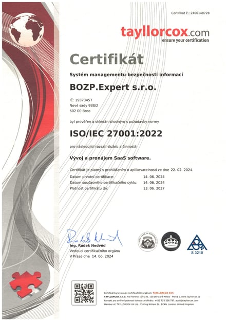 ISO certifikát 27001