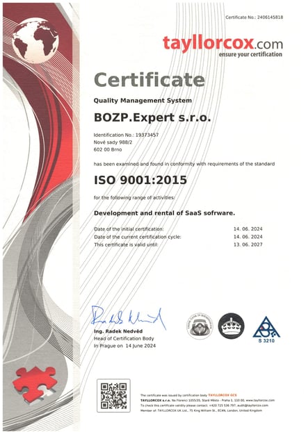 ISO certifikát 9001